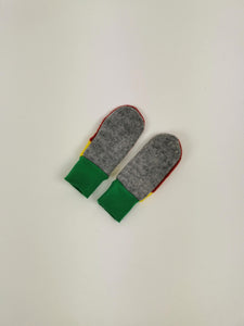 Näh-Set Kinder Handschuhe - Grau/Rot/Gelb/Grün